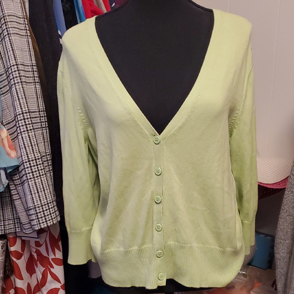 St. John's Bay Soft Green Women's Cardigan